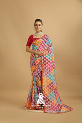 Maharaj Fashion Hub Festive Georgette Saree β Traditional Saree with Zari Border and Blouse Piece for Women